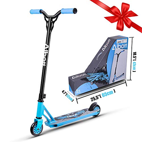  Aosom Stunt Scooter, Pro Scooter, Entry Level Freestyle Scooter  w/Lightweight Alloy Deck for 14 Years and Up Teens, Adults, Blue : Sports &  Outdoors